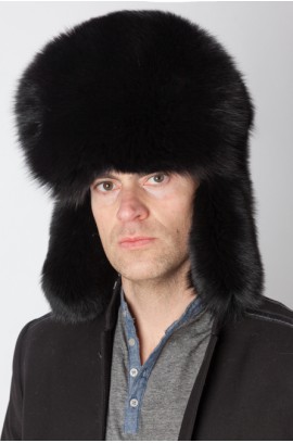 Black fox fur hat – Russian style